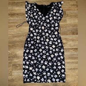 Sz 6 Tommy Hilfiger Black Floral Dress